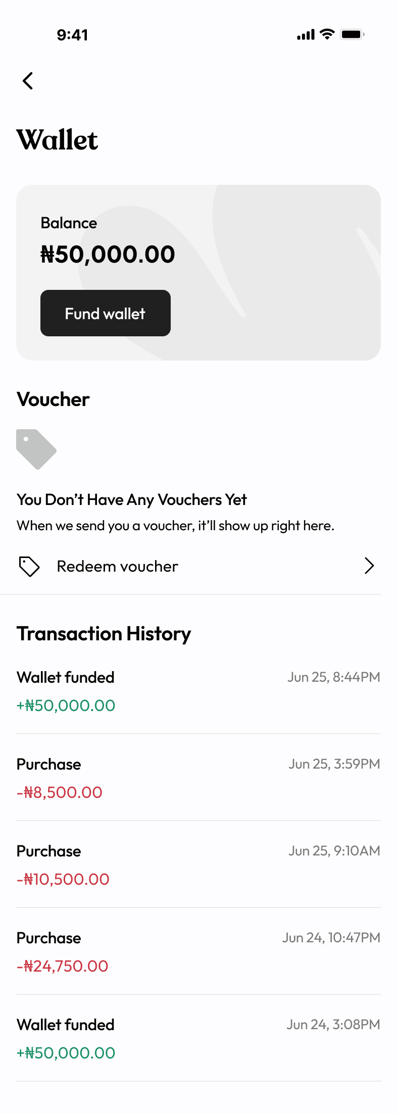 Good manage account screen